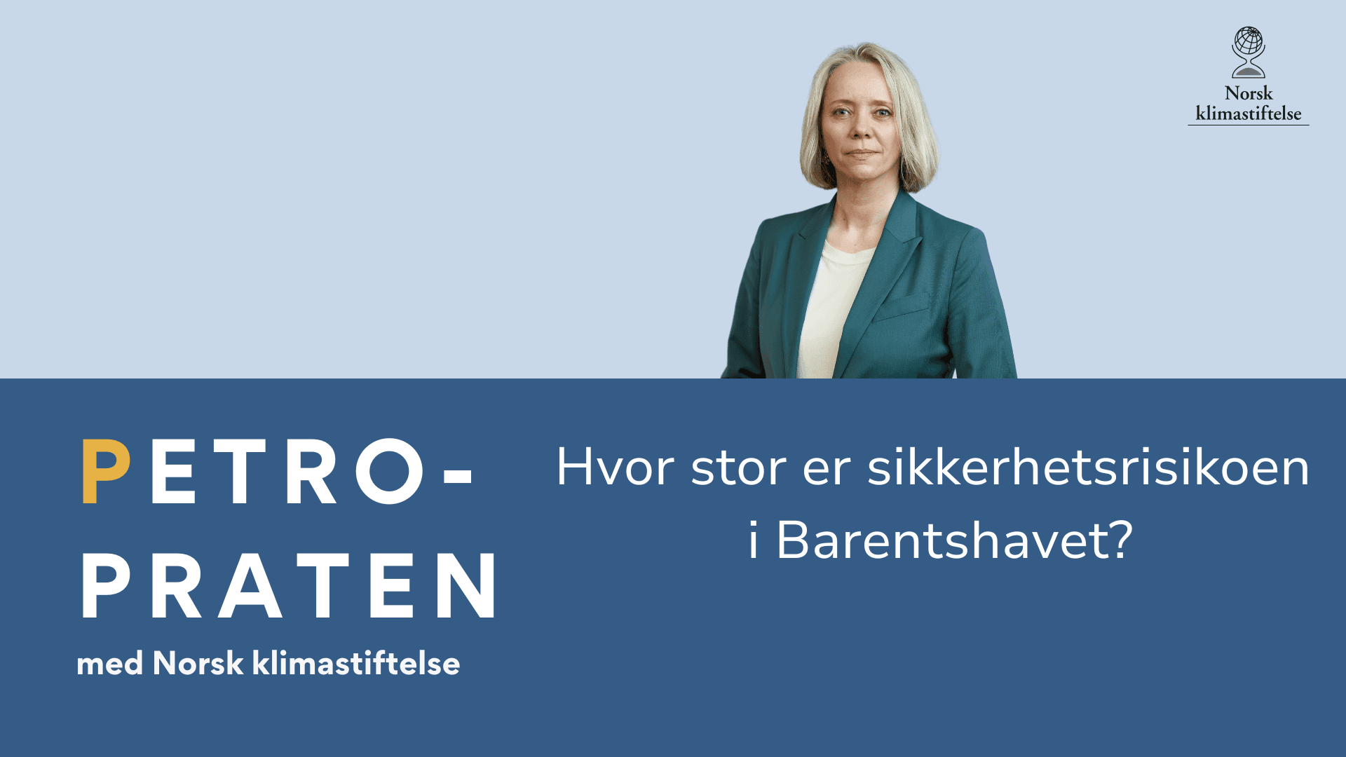 Et blått banner med bilde av Anne Karin der det står Petropraten